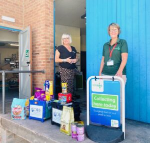 Sarah Hicks Delivering the Donations to the Taunton Centre