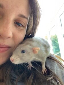 Leonie McColl our veterinary nurse with her pet