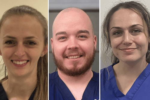 PRP Programme at Cave Vets. Anna, Connor and Amy